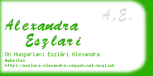 alexandra eszlari business card