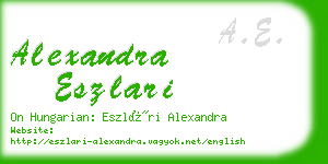 alexandra eszlari business card